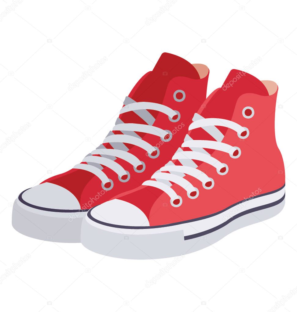 Trainer shoes and sneakers flat icon design