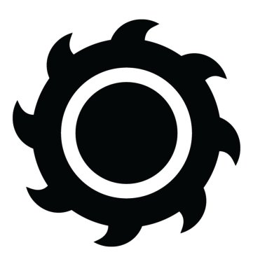 Araştırma testere simgesi simgeleyen yuvarlak şeklinde gördüm 