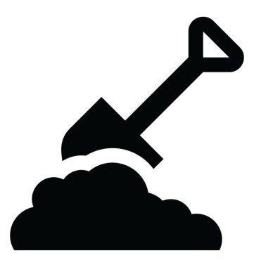 Bir kürek aracı ile geniş ağız ve çimento, kürek gibi 