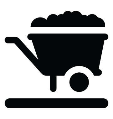 Ming sepeti gösteren araştırma metaller taşımak için bir el arabası 