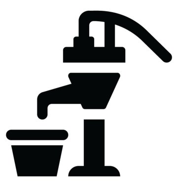 Eski el pompası simge su kova ile 