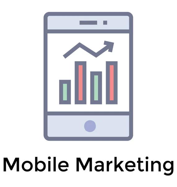 Mobile Marketing Graphical Representation Smartphone — Stock Vector