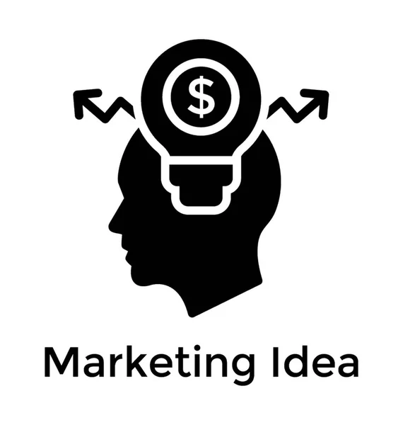 Marketing Idei Ludzkim Mózgu Dla Creative Marketing — Wektor stockowy
