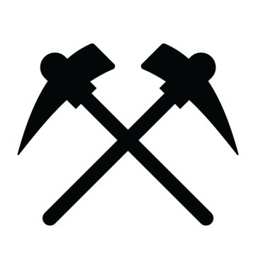 Kazma simgesi tasarım araştırma ve kazı çalışmaları için