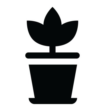 Bir glif simge vektör Saksı bitki 