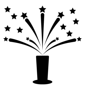 Havai fişek kutlama katı vektör simgesi