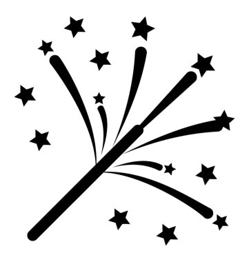 Havai fişek kutlama katı vektör simgesi