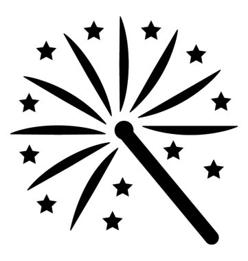 Havai fişek kutlama katı vektör simgesi