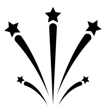 Havai fişek kutlama katı vektör simgesi