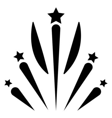 Havai fişek kutlama katı vektör simgesi