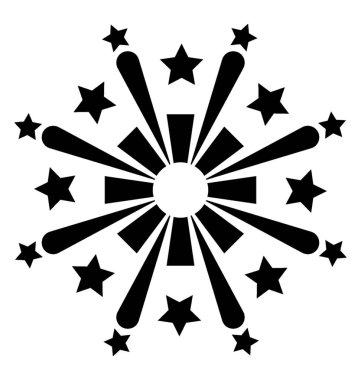 Havai fişek kutlama katı vektör simgesi