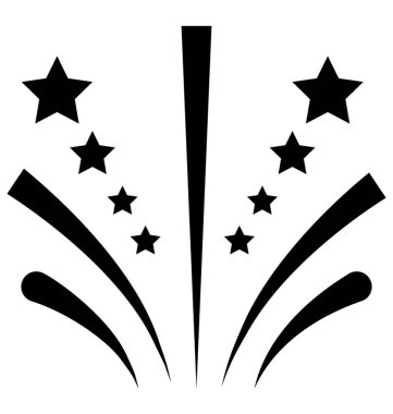 Havai fişek kutlama katı vektör simgesi