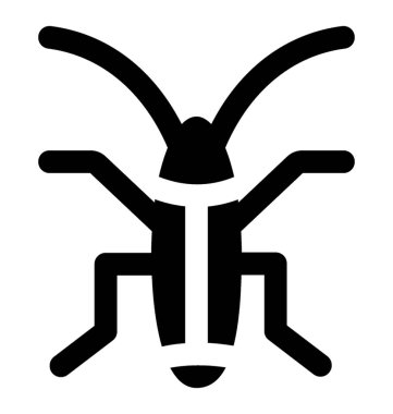 Altı uzun bacakları olan böcek simgesini ve iki anten tasvir hamamböceği