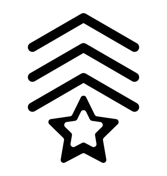 Icône Rang Militaire Avec Badge Étoile — Image vectorielle