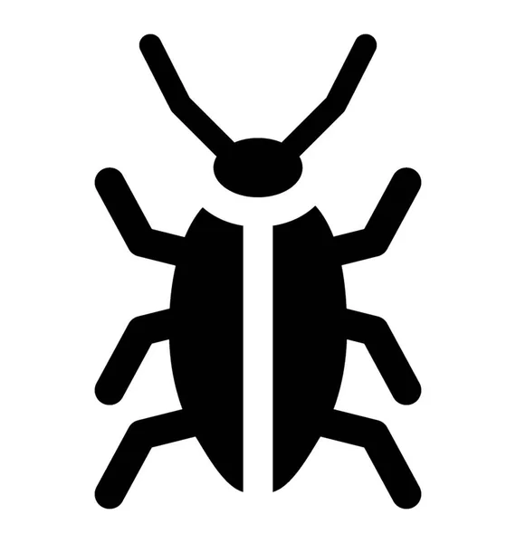 Insektensymbol Mit Sechs Langen Beinen Und Zwei Antennen Die Die — Stockvektor