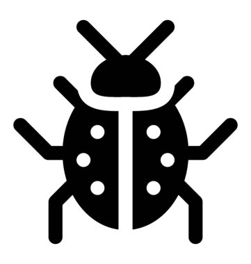 Kırmızı hata gösteren altı bacakları olan bir böcek simgesini