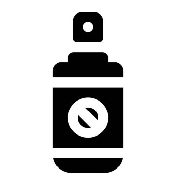 Kutsal kişilerin resmi içinde böcek ilacı sprey resmeden bir çapraz işareti sahip bir sprey şişe