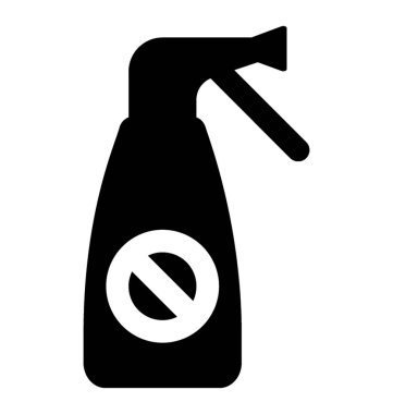 Kutsal kişilerin resmi içinde böcek ilacı sprey resmeden bir çapraz işareti sahip bir sprey şişe