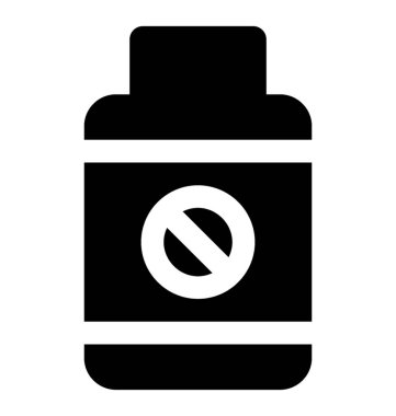 Kutsal kişilerin resmi içinde böcek ilacı şişe resmeden bir çapraz işareti sahip bir şişe