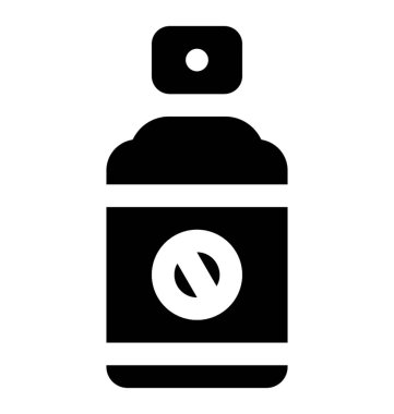 Kutsal kişilerin resmi içinde böcek ilacı sprey resmeden bir çapraz işareti sahip bir sprey şişe