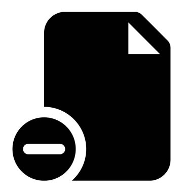 Eksi işareti gösteren belgeyi silmek dosya