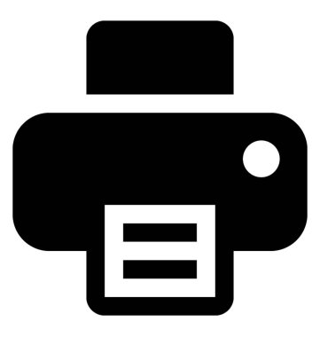 Yazıcı vektör katı simgesi 