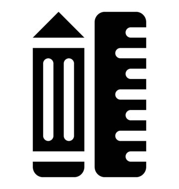 Kalem ve tasarım araçları bayraklarında cetvel