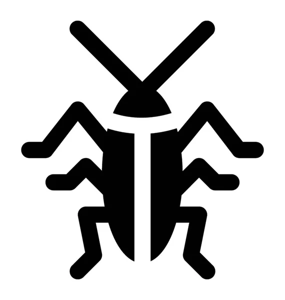 Icône Insecte Six Longues Pattes Deux Antennes Représentant Cafard — Image vectorielle
