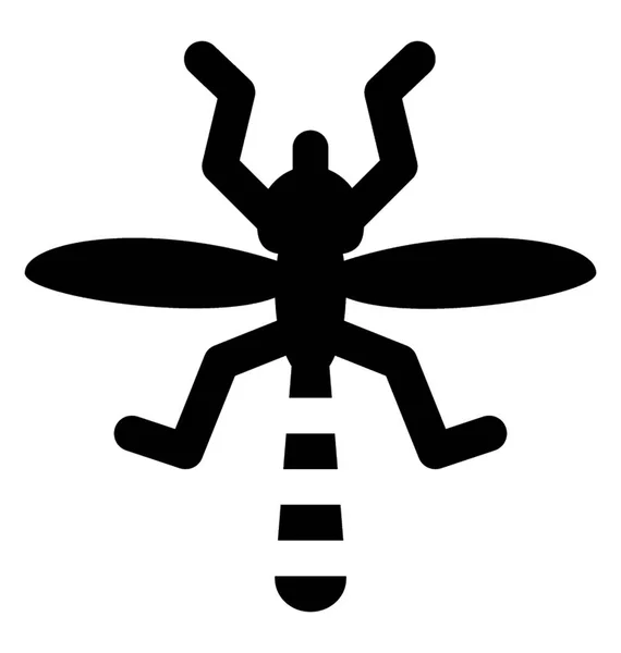 Symbol Eines Insekts Mit Langem Schwanz Und Flügeln Das Eine — Stockvektor