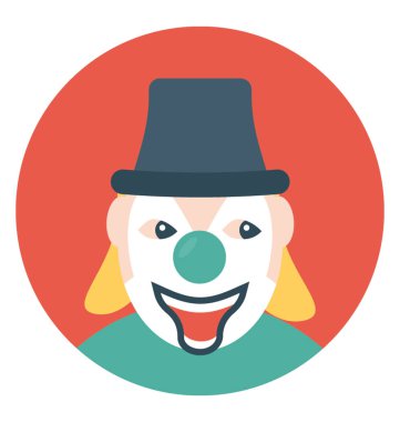 Beyaz yüz üreten palyaço şapka ile 