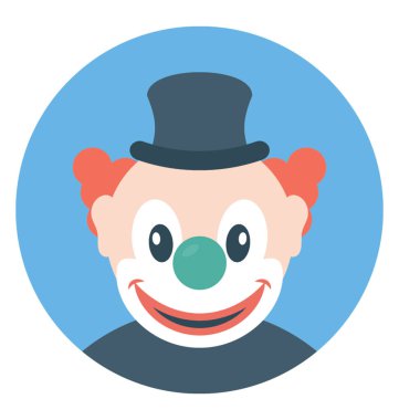 Beyaz yüz üreten palyaço şapka ile 