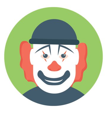 Beyaz yüz üreten palyaço şapka ile 