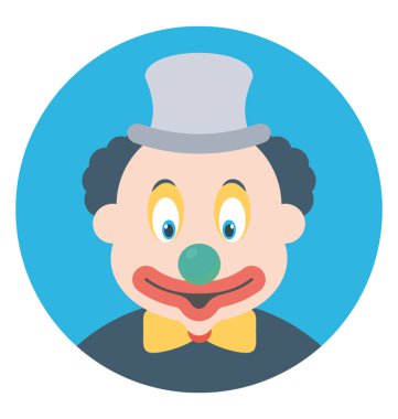 Beyaz yüz üreten palyaço şapka ile 