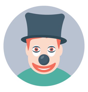 Beyaz yüz üreten palyaço şapka ile 