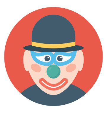 Beyaz yüz üreten palyaço şapka ile 