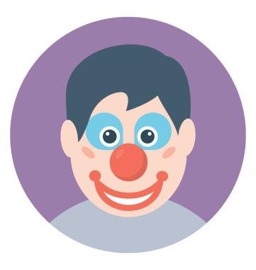 Yüz boyama olarak da bilinen avare palyaço ile beyaz bir palyaço 