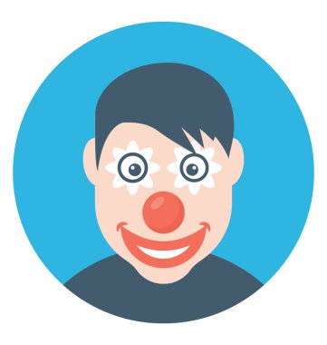 Yüz boyama olarak da bilinen avare palyaço ile beyaz bir palyaço 