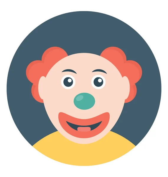 White Face Joker Known Auguste Clown — Stock Vector