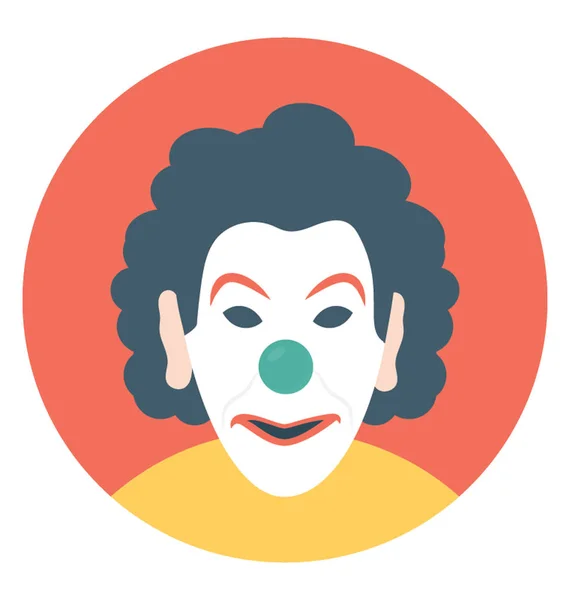 White Face Joker Known Auguste Clown — Stock Vector