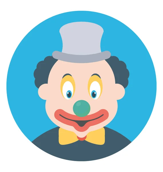 White Face Producing Clown Hat — Stock Vector