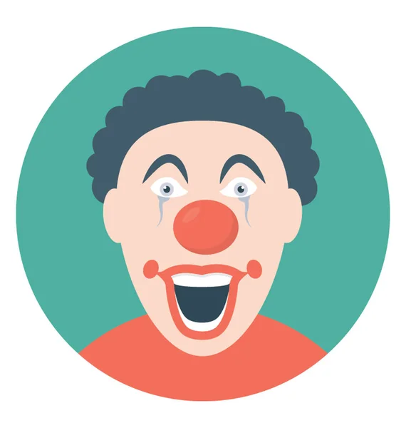Een Lachende Joker Met Gezicht Schilderen Beeltenis Gelukkig Vagebond — Stockvector