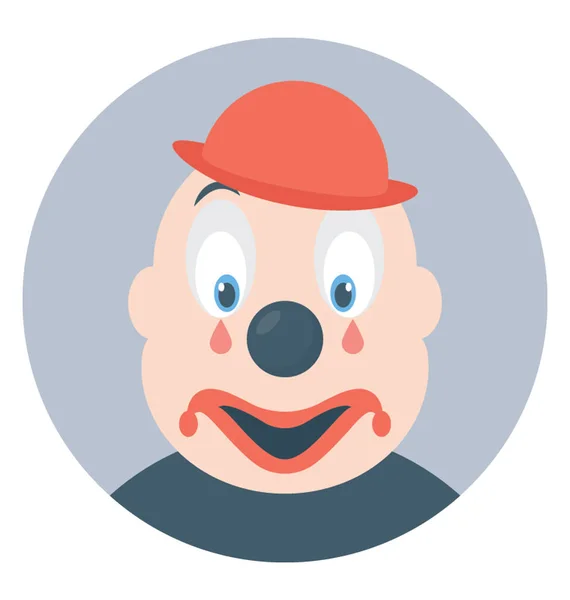 Ett Vitt Ansikte Producerar Clown Med Hatt — Stock vektor