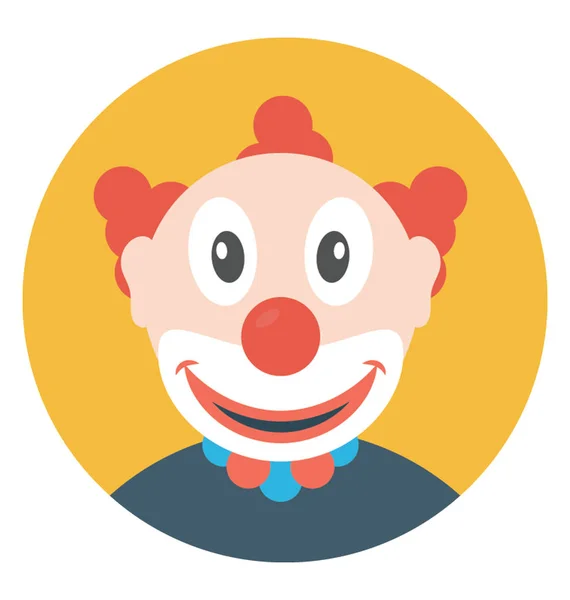 White Face Joker Known Auguste Clown — Stock Vector