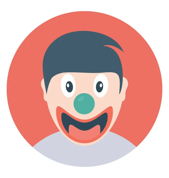 Character Clown Happy Face — Stock Vector