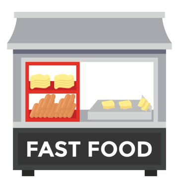 Sosis ve peynir lokanta durak tasvir eden sokak durak üzerinde 