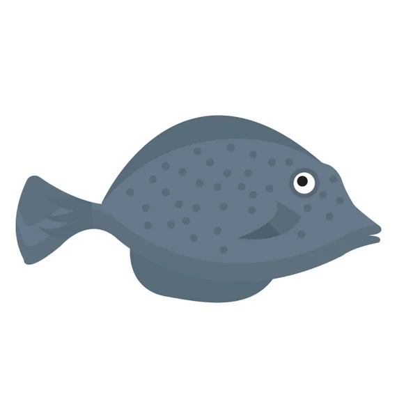 Cute Aquatic Cartoon Fish Vector Icon — Stock Vector