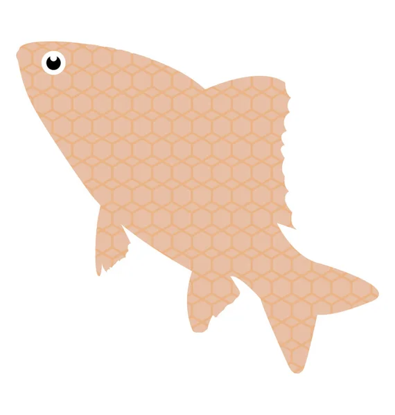 Simple Flat Vector Icon Image Common Fish — Stock Vector