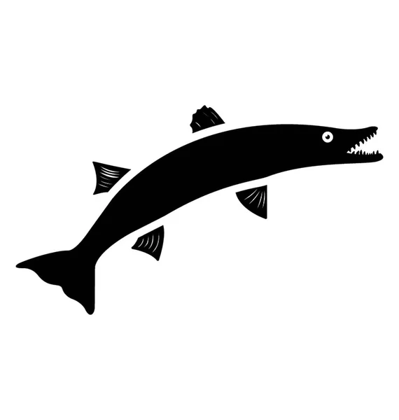 Icône Poisson Tigre Animal Mer — Image vectorielle