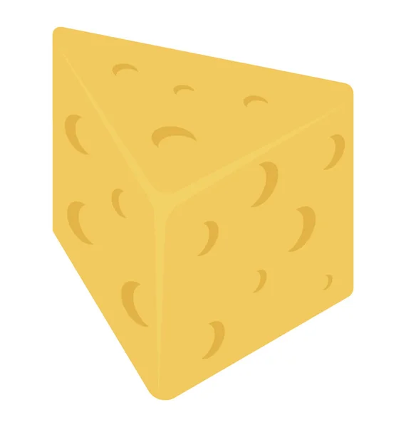 Eine Mit Nährstoffen Gefüllte Käsescheibe — Stockvektor