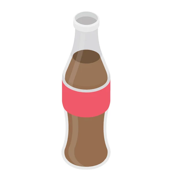 Black Beverage Bottle Depicting Cola Drink — Stock Vector